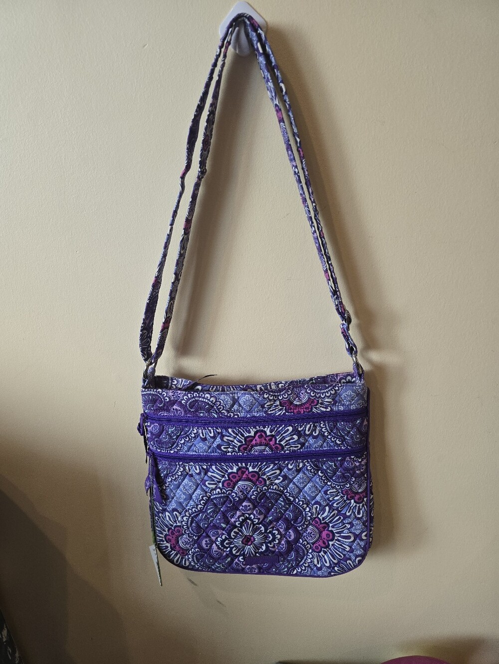 Vera Bradley Lilac Tapestry Hipster Crossbody Bag Purple Paisley NWT New